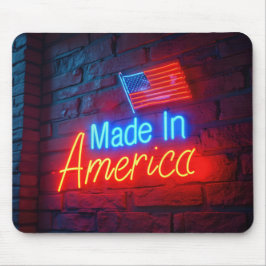 Made in America Neon teken op baksteen Muismat