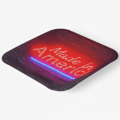 Made in America Neon teken op baksteen Papieren Bordje (Gebogen)