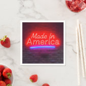 Made in America Neon teken op baksteen Servet (Insitu)