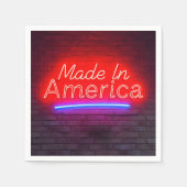 Made in America Neon teken op baksteen Servet (Voorkant)