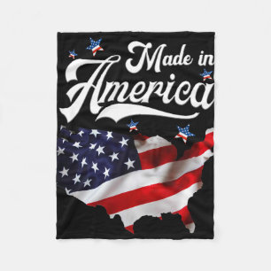 Made In America - Patriottische Amerikaanse Vlag 4 Fleece Deken