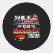 Made In America With German Parts  Ronde Sticker (Voorkant)