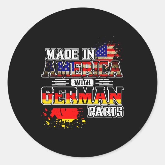Made In America With German Parts  Ronde Sticker (Voorkant)