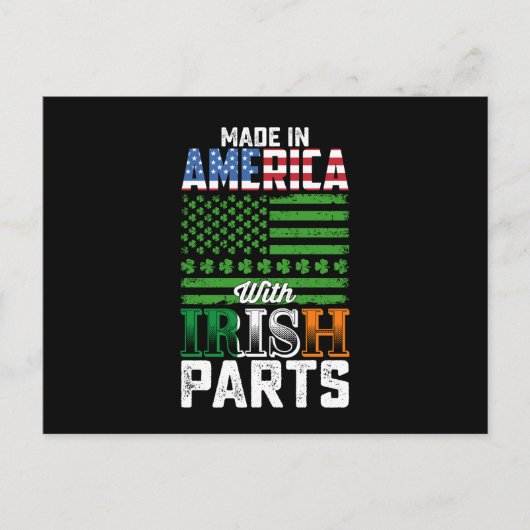 Made in America with Irish Parts St Patrick's Day Briefkaart (Voorkant)