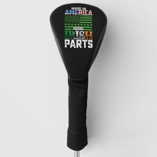 Made in America with Irish Parts St Patrick's Day Golfheadcover (Voorkant)