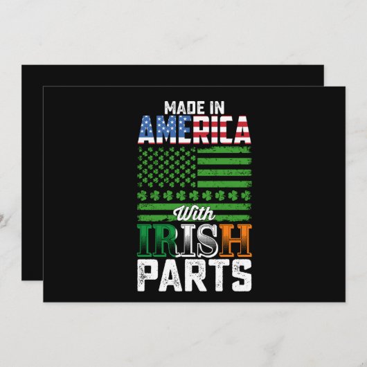Made in America with Irish Parts St Patrick's Day Kaart (Voorkant / Achterkant)