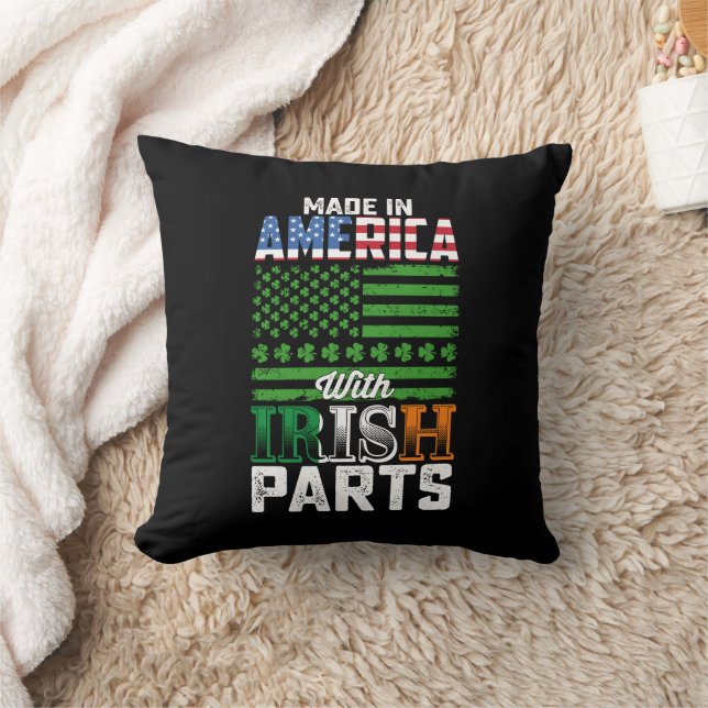 Made in America with Irish Parts St Patrick's Day Kussen (Deken)