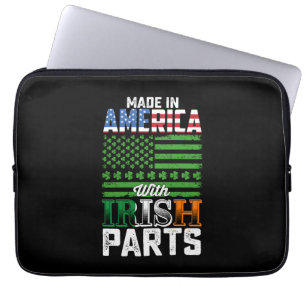 Made in America with Irish Parts St Patrick's Day Laptop Sleeve