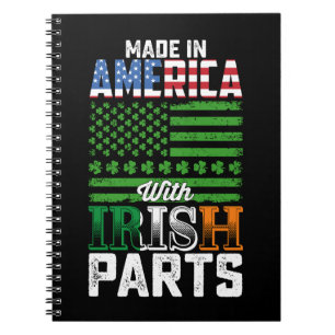 Made in America with Irish Parts St Patrick's Day Notitieboek