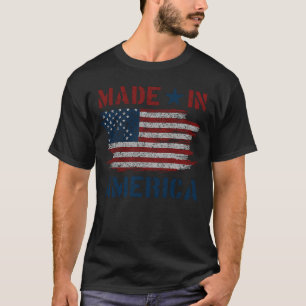Made in Amerika met Amerikaanse vlag voor VS-onafh T-shirt