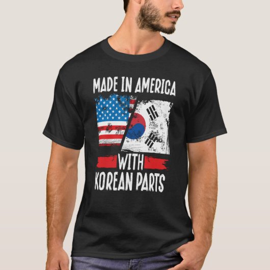 Made in Amerika met Koreaanse delen Aziatisch-Amer T-shirt (Voorkant)
