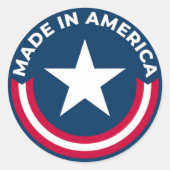 Made in Amerika Ronde Sticker (Voorkant)