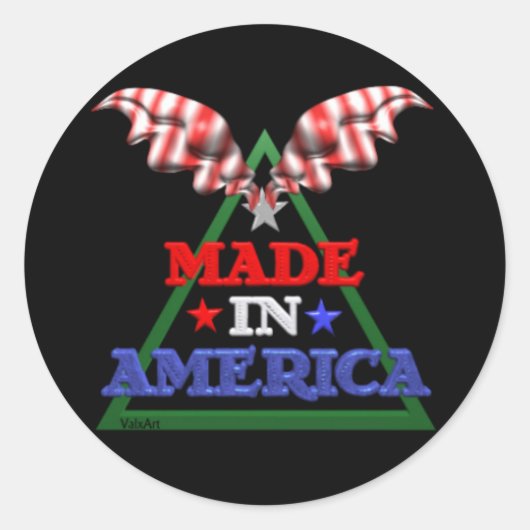 Made in Amerika Ronde Sticker (Voorkant)