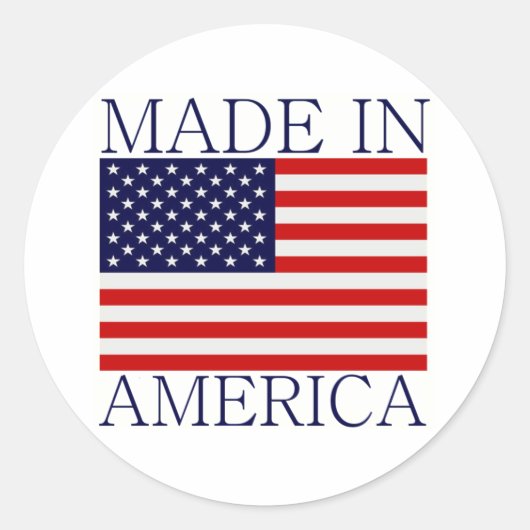 Made in Amerika Ronde Sticker (Voorkant)