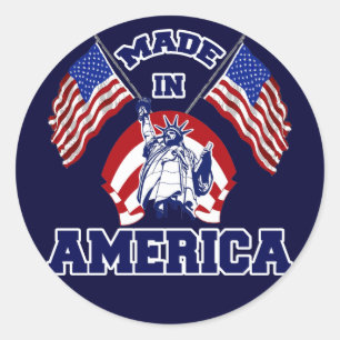 MADE IN AMERIKA RONDE STICKER