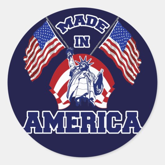 MADE IN AMERIKA RONDE STICKER (Voorkant)