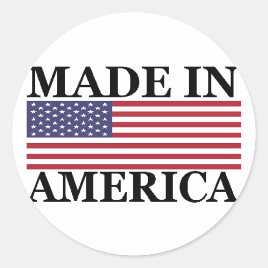 MADE IN AMERIKA RONDE STICKER (Voorkant)