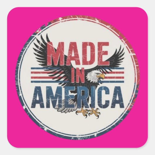 Made in Amerika Vierkante Sticker (Voorkant)