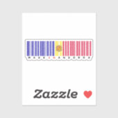 Made in Andorra Streepjescode Vlag Sticker (Vel)