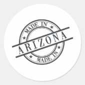 Made in Arizona Stamp Style Logo Symbool Black Ronde Sticker (Voorkant)