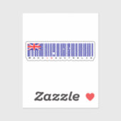 Made in Australia Barcode Flag Sticker (Vel)