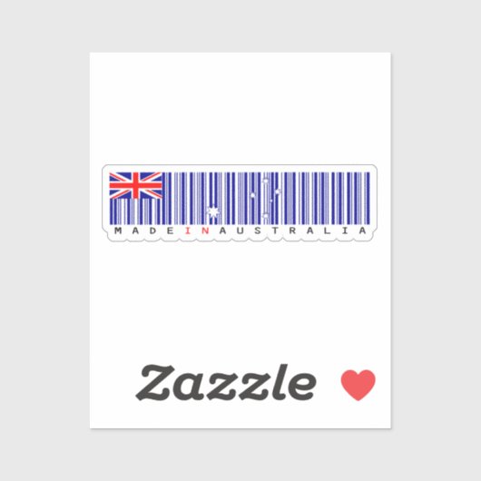 Made in Australia Barcode Flag Sticker (Vel)