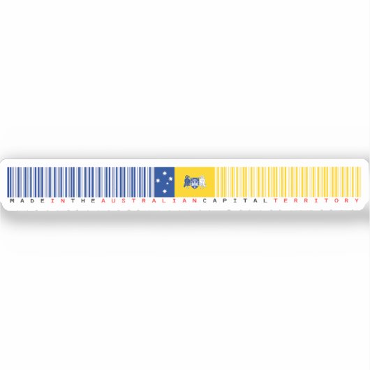 Made in Australian Capital Territory Barcode Flag Sticker (Voorkant)