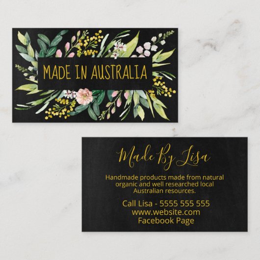 Made in Australië: inheemse bloemen Visitekaartje (Voorkant / Achterkant)