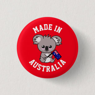 Made in Australië: Koala Holding Australische vlag Ronde Button 3,2 Cm
