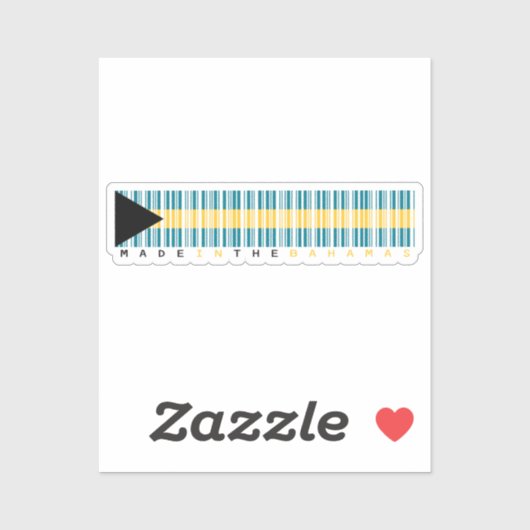 Made in Bahamas Barcode Flag Sticker (Vel)