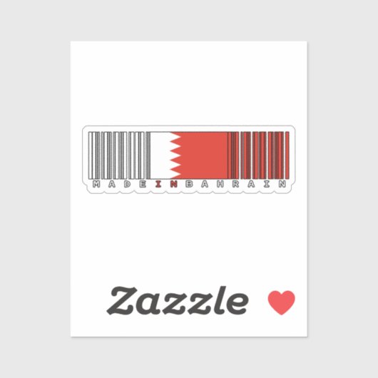 Made in Bahrain Barcode Flag Sticker (Vel)