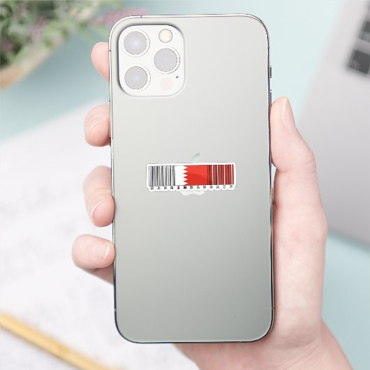 Made in Bahrain Barcode Flag Sticker (Telefoon)
