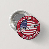 Made in Baltimore Maryland USA Flag Ronde Button 3,2 Cm (Voorkant /achterkant)