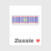 Made in Belize Streepjescode Vlag Sticker (Vel)