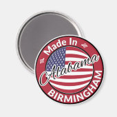 Made in Birmingham Alabama Stars and Stripes Flag Magneet (Voorkant / Achterkant)