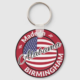 Made in Birmingham Alabama Stars and Stripes Flag Sleutelhanger