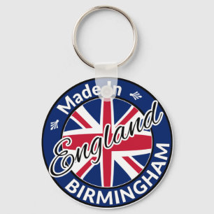 Made in Birmingham England Union Jack Flag Sleutelhanger