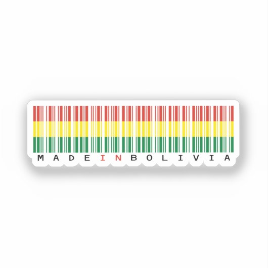 Made in Bolivia Barcode Flag Sticker (Voorkant)