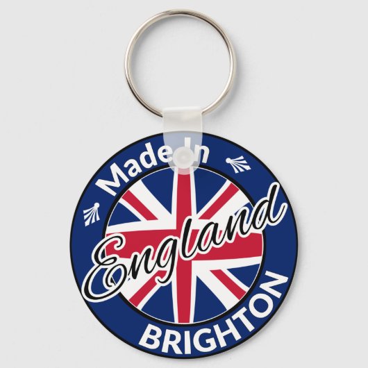 Made in Brighton England Union Jack Flag Sleutelhanger (Voorkant)