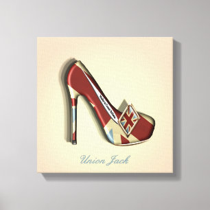 Made in Britain Union Jack Stiletto Shoe Canvas Afdruk