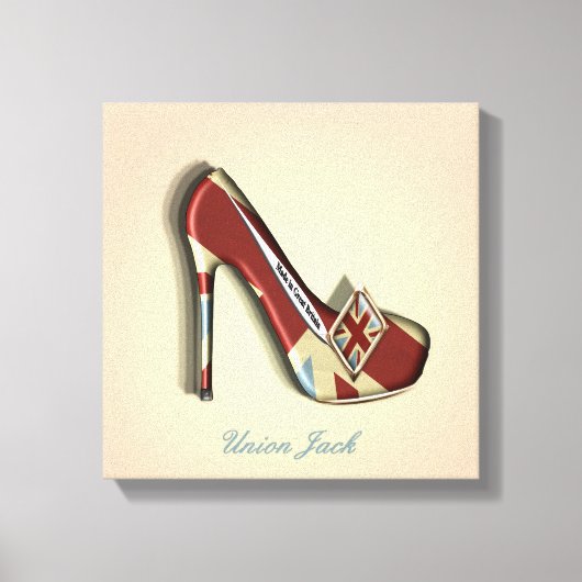 Made in Britain Union Jack Stiletto Shoe Canvas Afdruk (Voorkant)