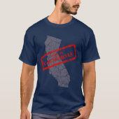 Made in California Grunge Map Navy Blue T-shirt (Voorkant)