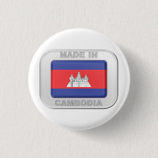 Made in Cambodja Ronde Button 3,2 Cm (Voorkant)