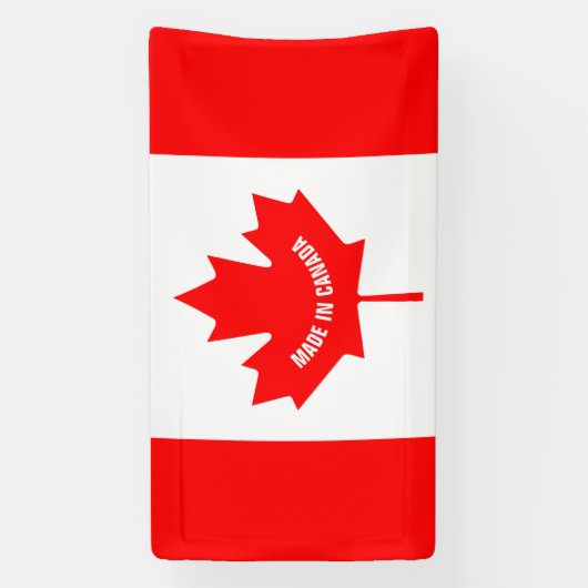Made in Canada banner met Canadese vlag (Verticaal)