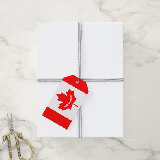 Made in Canada cadeau labels met Canadese vlag Cadeaulabel (Met Touw)
