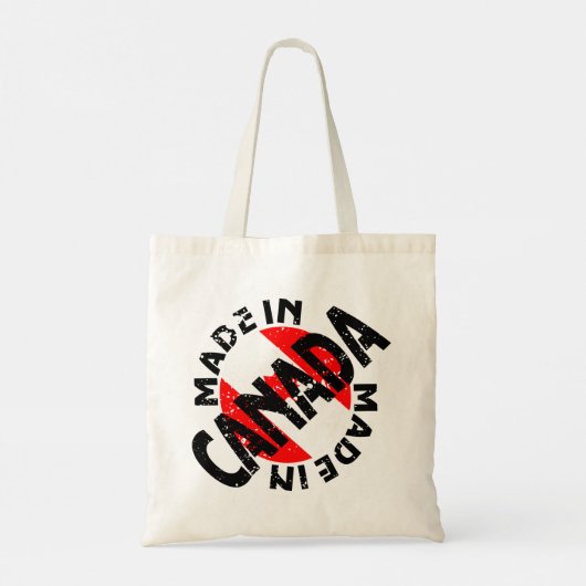 Made in Canada Label Canvas tas (Achterkant)