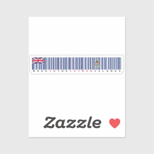 Made in Cayman Islands Barcode Flag Sticker (Vel)