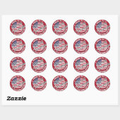 Made in Charlotte North Carolina USA Flag Ronde Sticker (Vel)