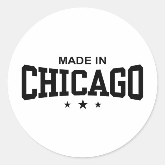 Made in Chicago Ronde Sticker (Voorkant)