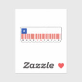 Made in Chili Barcode Vlag Sticker (Vel)